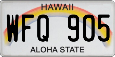 HI license plate WFQ905