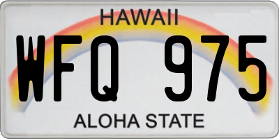 HI license plate WFQ975
