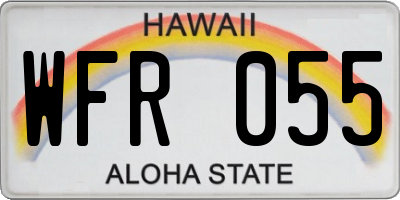 HI license plate WFR055