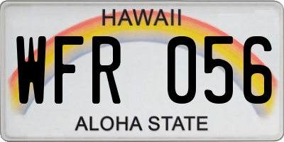 HI license plate WFR056
