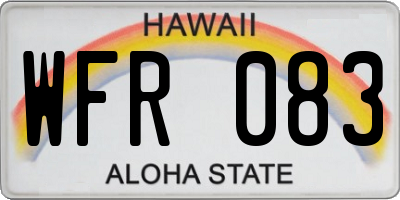 HI license plate WFR083
