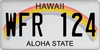 HI license plate WFR124