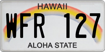HI license plate WFR127