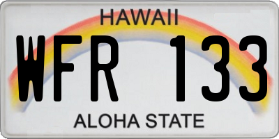 HI license plate WFR133