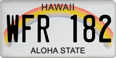 HI license plate WFR182