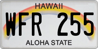 HI license plate WFR255