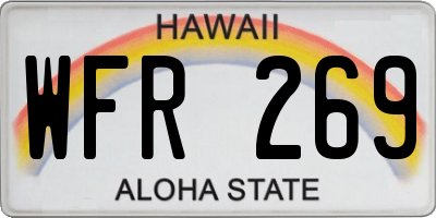 HI license plate WFR269
