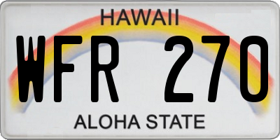 HI license plate WFR270