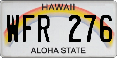 HI license plate WFR276