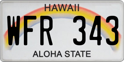 HI license plate WFR343