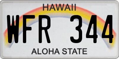 HI license plate WFR344