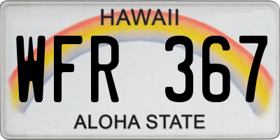 HI license plate WFR367