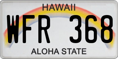 HI license plate WFR368