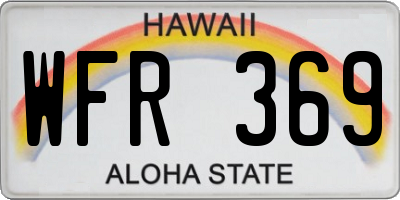 HI license plate WFR369