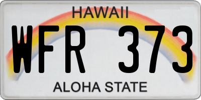 HI license plate WFR373
