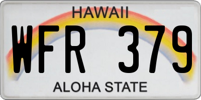 HI license plate WFR379