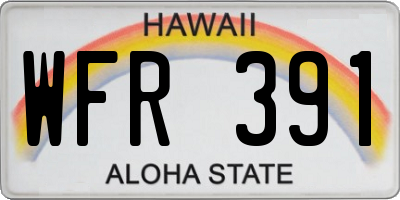 HI license plate WFR391