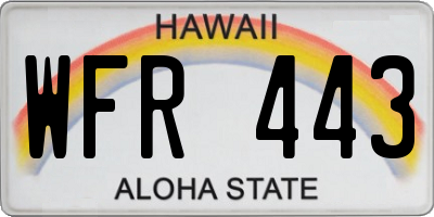 HI license plate WFR443