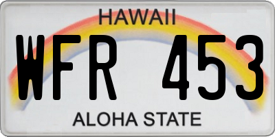 HI license plate WFR453