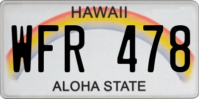 HI license plate WFR478