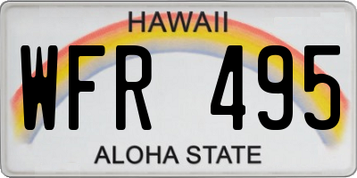 HI license plate WFR495