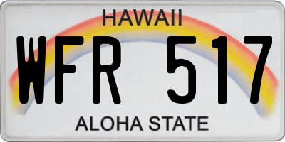 HI license plate WFR517