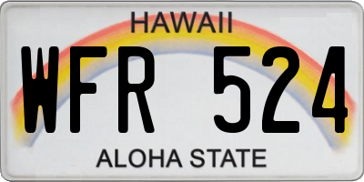 HI license plate WFR524