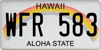 HI license plate WFR583