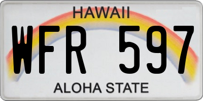 HI license plate WFR597