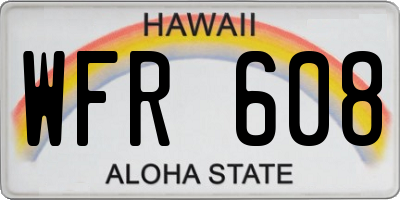 HI license plate WFR608