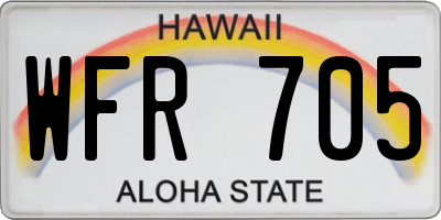 HI license plate WFR705
