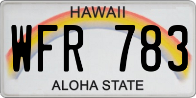 HI license plate WFR783