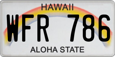 HI license plate WFR786
