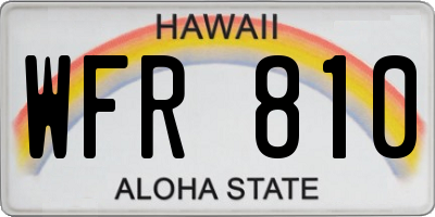 HI license plate WFR810
