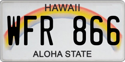HI license plate WFR866