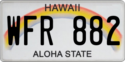 HI license plate WFR882