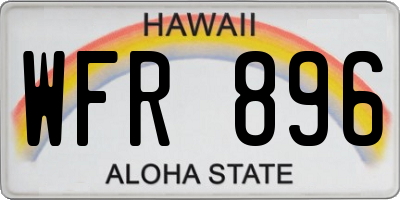 HI license plate WFR896