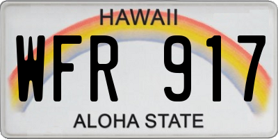 HI license plate WFR917