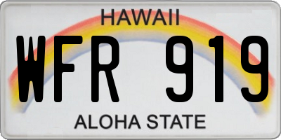 HI license plate WFR919