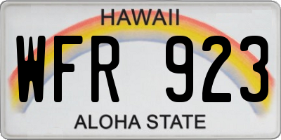 HI license plate WFR923