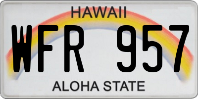 HI license plate WFR957