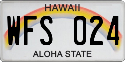 HI license plate WFS024