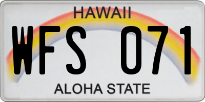HI license plate WFS071