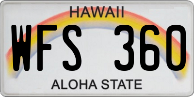 HI license plate WFS360