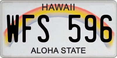 HI license plate WFS596