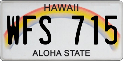 HI license plate WFS715