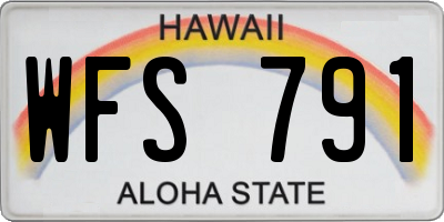 HI license plate WFS791
