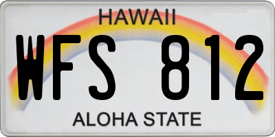HI license plate WFS812