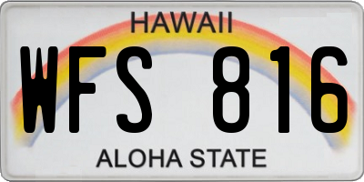 HI license plate WFS816