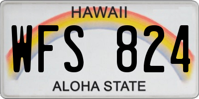HI license plate WFS824